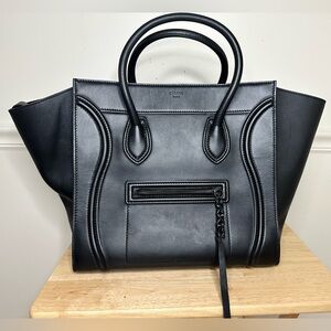 Celine Grained Calfskin Medium Phantom Luggage